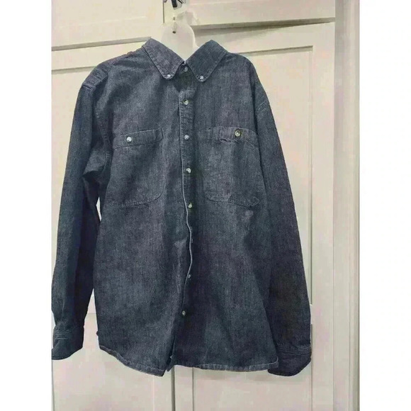 Scandia Woods Other - Scandia Woods Fleece Lined Jean Shirt Blue Button Up Work Wear Men’s XL